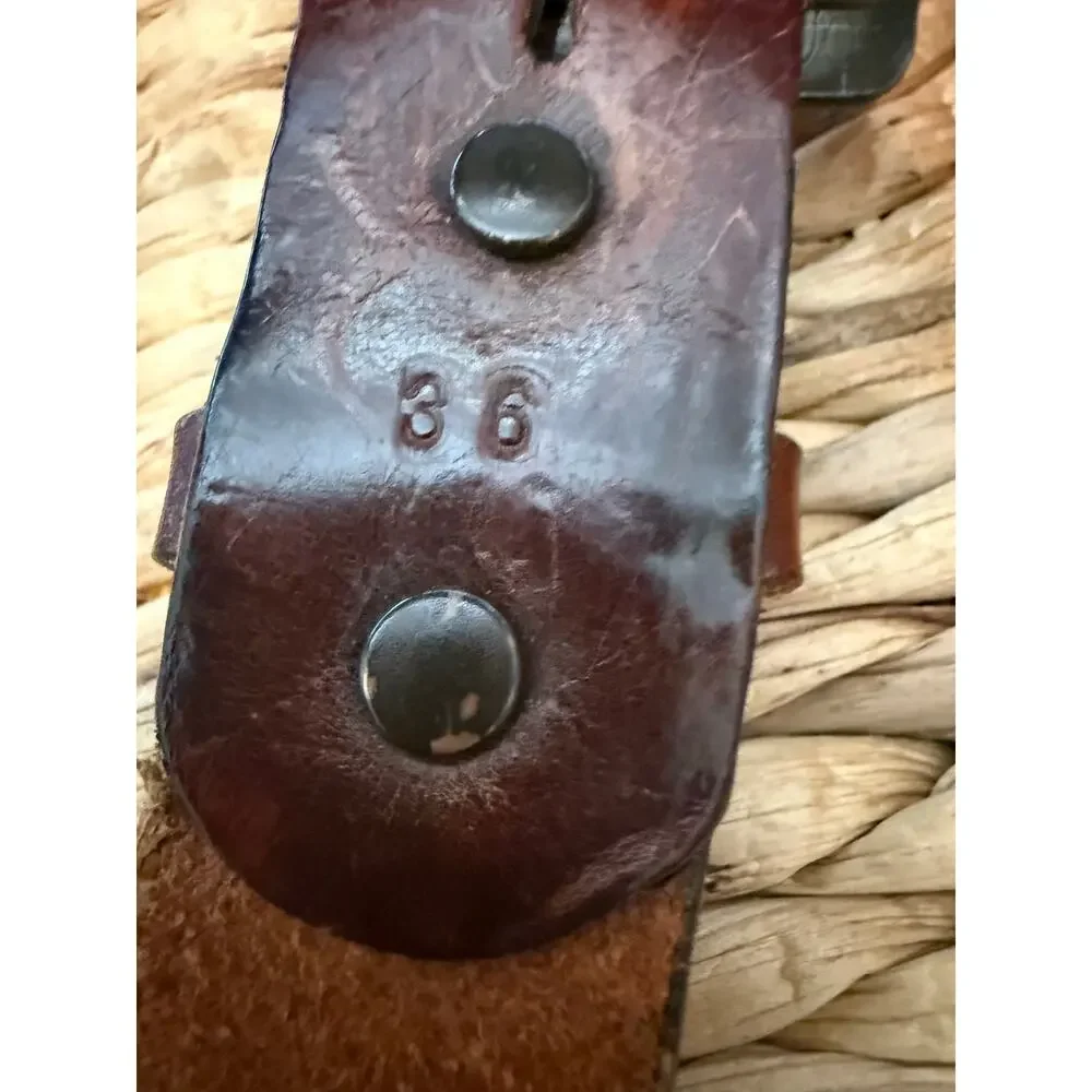 Vintage 1990s Appaloosa Trading Co Tooled Leather Belt Strap Sz 36 No Buckle